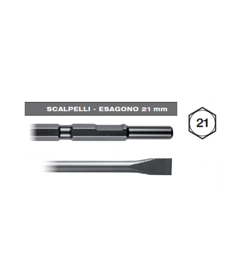 Immagine di SCALPELLO A TAGLIO 75 x 375 CON ATTACCO ESAGONO 21 HITACHI