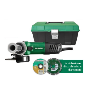 Immagine di SMERIGLIATRICE ANGOLARE G12SW2 (S) D 115 WATT 1200 HIKOKI HITACHI IN VALIGIA