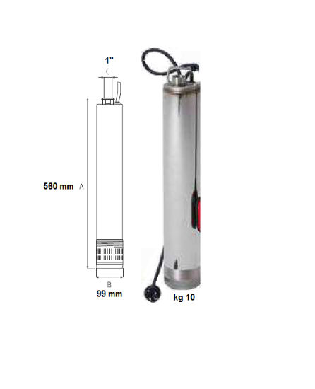 Immagine di ELETTROPOMPA SOMMERSA ACUA4 55M KW 0,9 VOLT 220 ESPA SENZA GALLEGGIANTE