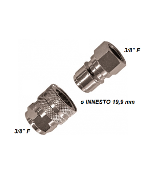 Immagine di RACCORDO ATTACCO RAPIDO A SFERA AR31 PER IDROPULITRICE CON ATTACCHI DA 3/8