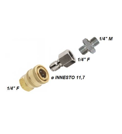 Immagine di RACCORDO ATTACCO RAPIDO A SFERA PER IDROPULITRICE ATTACCHI DA 1/4 F A 1/4 M