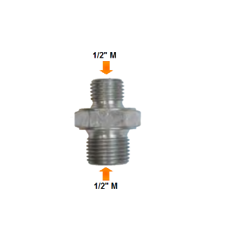 Immagine di RACCORDO NIPPLO PER LANCIA PISTOLA TUBO PER IDROPULITRICE ATTACCO 1/2 M A 1/2 M