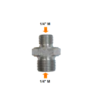 Immagine di RACCORDO NIPPLO PER LANCIA PISTOLA TUBO PER IDROPULITRICE ATTACCO 1/4 M A 1/4 M