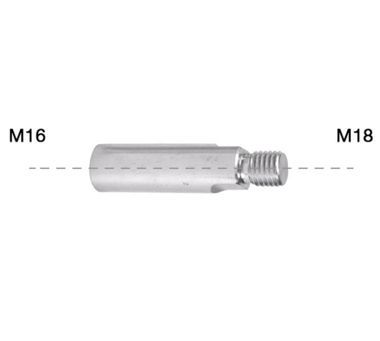 Immagine di RACCORDO PER FORETTO DIAMANTATO M16 FEMMINA - M18 MASCHIO LT. 100 mm