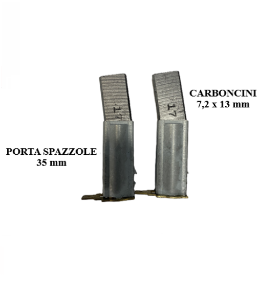 Immagine di KIT SPAZZOLE CARBONCINI 7,2 x 13 COMPLETE DI PORTASPAZZOLE PER MOTORE IDROPULITRICE ANNOVI REVERBERI
