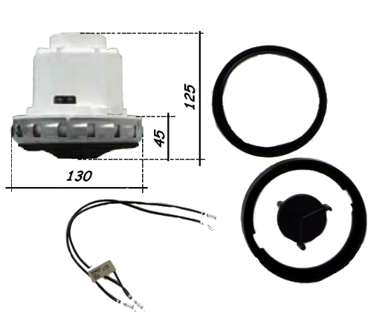 Immagine di KIT MOTORE PER ASPIRAPOLVERE WATT 1000 LAVOR WINDY WD255XE GASKETS COMET CVP 265+365 CVP278PX CVP378PX