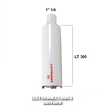 Immagine di CORONA FORETTO A SECCO DIAMANTATO D 68 x 300 ATTACCO 1" 1/4 PER CAROTATRICE BRUTALITY SIFA