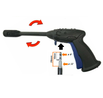 Immagine di PISTOLA GIREVOLE PER IDROPULITRICE BLACK + DECKER ANNOVI REVERBERI BOSCH AQT STANLEY SXPW FINO A 1800 W