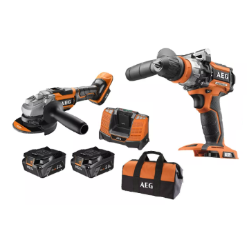 Immagine di SMERIGLIATRICE A BATTERIA BRUSHLESS BEWS18-125BL + AVVITATORE A BATTERIA A PERCUSSIONE BRUSHLESS BSB18CBL VOLT 18 Ah 5,0 AEG