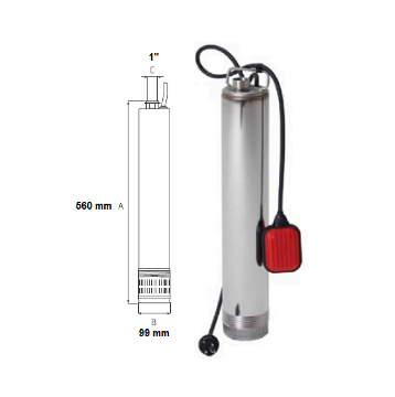 Immagine di ELETTROPOMPA SOMMERSA ESPA ACUA4 55 HP 0,75 VOLT 220 PER POZZI D 4”