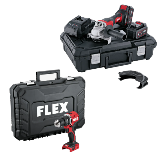Immagine di SET SMERIGLIATRICE A BATTERIA L 125 18.0-EC LD VOLT 18 + AVVITATORE A BATTERIA A PERCUSSIONE PD 2G 18-EC LD TC VOLT 18 FLEX