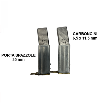 Immagine di KIT SPAZZOLE CARBONCINI 6,5 x 11,5 COMPLETE DI PORTASPAZZOLE DI RICAMBIO PER MOTORE IDROPULITRICE ANNOVI REVERBERI AR BLUE CLEAN ARXP STANLEY BLACK DECKER MICHELIN