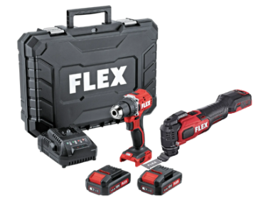 Immagine di SET TRAPANO AVVITATORE DD 2G 18.0-EC LD + MULTIFUNZIONE MT 18.0-EC BATTERIA VOLT 18 Ah 2,5 FLEX IN VALIGIA