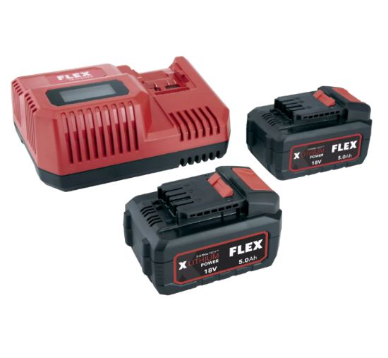 Immagine di KIT P-SET 55 R FLEX 2 BATTERIE AP 18/5.0 VOLT 18 Ah 5,0 + CARICABATTERIE CA 12/18