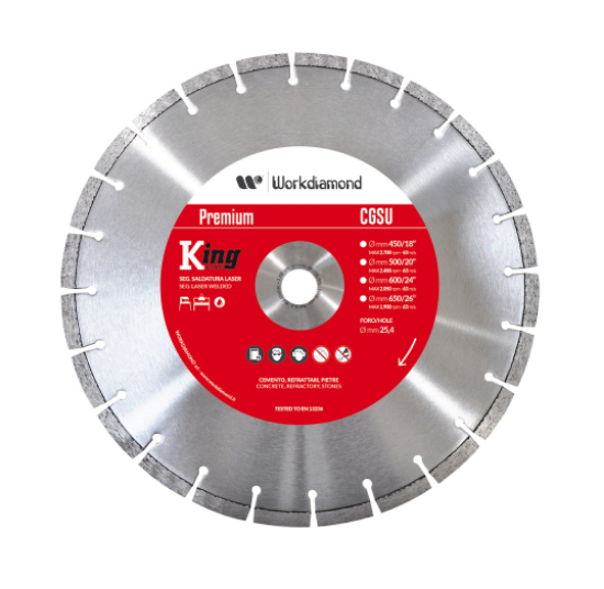 Immagine di DISCO DIAMANTATO PER CEMENTO PIETRE CGSU D 600 FORO 25,4 WORKDIAMOND PER SEGATRICE DA BANCO