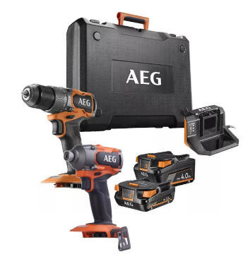 Immagine di AVVITATORE AD IMPULSO A BATTERIA BSS18C3B3 Nm 350 + TRAPANO AVVITATORE A BATTERIA CON PERCUSSIONE BSB18SBL2 Nm 65 VOLT 18 AEG