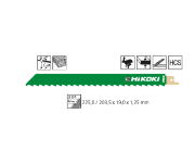 Immagine di LAME PER SEGHETTO ALTERNATIVO FRONTALE HCS 225 mm KIT 5 PZ PER TAGLIO LEGNO HITACHI